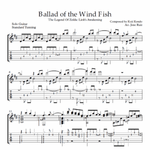 Zelda Ballad of the Wind Fish Guitar Tab Easy Tutorial for Beginners