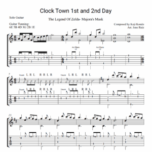 Zelda - Clock Town 1st and 2nd Day Guitar Tab