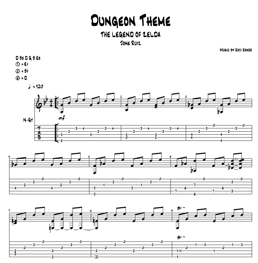 Zelda Dungeon Theme Guitar Tab Master the Melody with Easy Chords Video Game Guitar Tabs Zelda Dungeon Theme Guitar Tab Master the Melody with Easy Chords