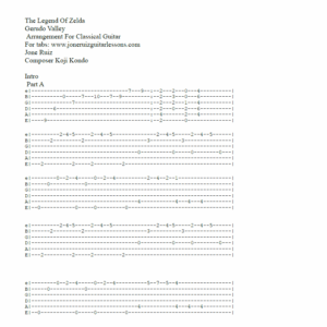 Zelda   Gerudo Valley Guitar Tab Gerudo Valley Tab